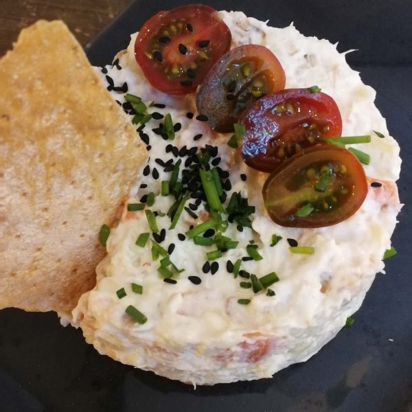 Ensaladilla cremos de gambas y bacalao